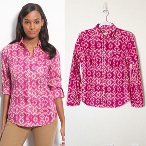 Michael Kors Ikat Print Button Up Shirt S